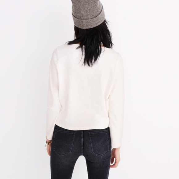 Madewell Graphic Queens Long Sleeve Tee in Cream - Picture 3 of 6